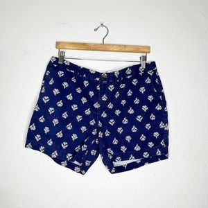 Old Navy Everyday Navy Blue Printed 100% Cotton Casual Shorts Women's Size 10